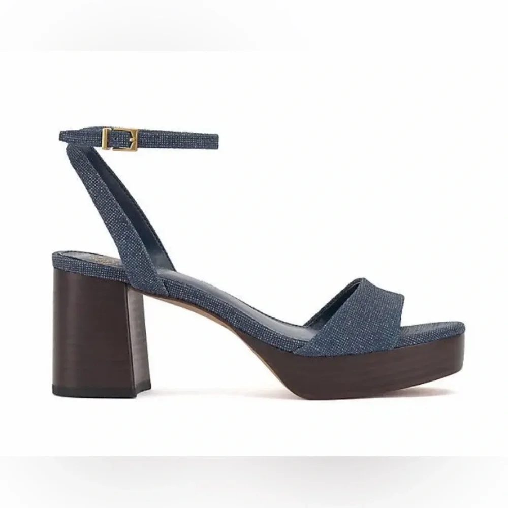 VINCE CAMUTO Pendreya Platform Sandals Blue Size 9M NWOT